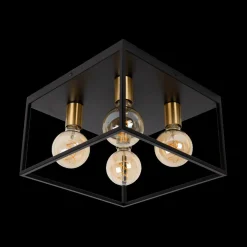 Plafonnier RUBEN 4Del. VK Zwart/Mat Goud