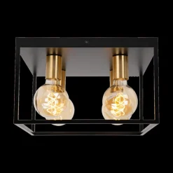 Plafonnier RUBEN 4Del. VK Zwart/Mat Goud