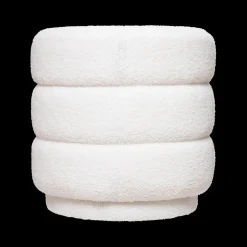 Poef ZINIAN Rond Boulé Wit