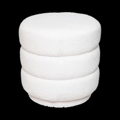 Poef ZINIAN Rond Boulé Wit
