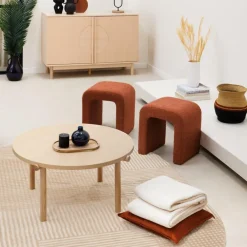 Pouf SEVGIR U-vorm Bouclé Terracotta
