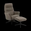 Relaxfauteuil HALDOR met poef Monza Taupe