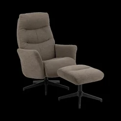 Relaxfauteuil HALDOR met poef Monza Taupe