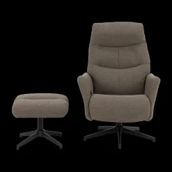 Relaxfauteuil HALDOR met poef Monza Taupe