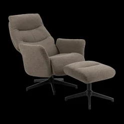 Relaxfauteuil HALDOR met poef Monza Taupe