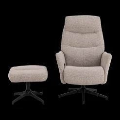 Relaxfauteuil HALDOR met Poef Monza Beige