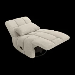 Relaxfauteuil RONALDO Ribfluweel Greige
