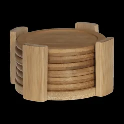 S/6 Glasonderzetter BAMB Bamboe Rond
