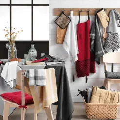 S/2 Keukenhanddoek TORCHA Katoen Wit/Geel