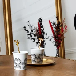 S/4 Koffielepel FEUILLI Rvs Goud