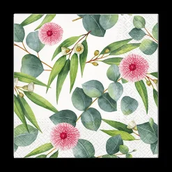 S/20 Serviet FLEUR EUCALYPTUS Groen/Roze