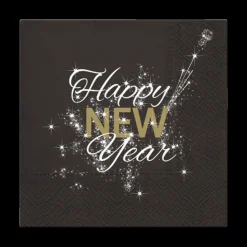 S/20 Serviet HAPPY NEW YEAR Zwart