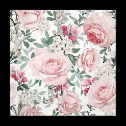 S/20 Serviet ROSES Rozen Roze