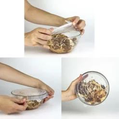 S/3 Vershouddeksel Rnd Sil. Trnsp.