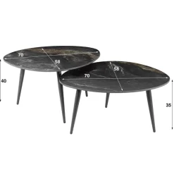 Salontafel Set van 2 ANETA Organisch