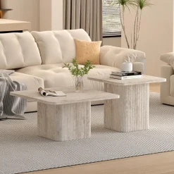 Salontafel AGATHA S/2 Decor Travertin Beige