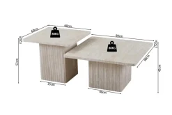 Salontafel AGATHA S/2 Decor Travertin Beige