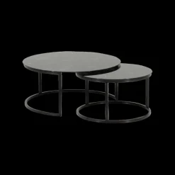 Salontafel 2-delig DAMON Glas Marmer Zwart