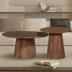 Salontafel DOMINGO Mango Lichtbruin Ø80