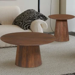 Salontafel DOMINGO Mango Lichtbruin Ø80