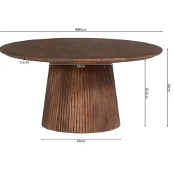 Salontafel DOMINGO Mango Lichtbruin Ø80