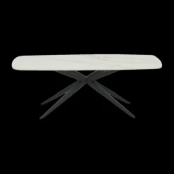 Salontafel DOMINIK 130x46 Keramiek Wit/Cognac