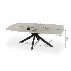 Salontafel HERMES Steenlook Beige 130x70