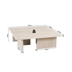 Salontafel ISANDRO 2Del. 120x120 Decor Travertin