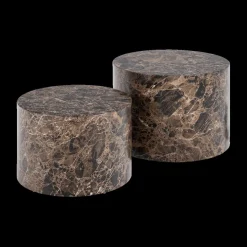 Salontafel LIVA S/2 Rond Bruin Delhi Marmer