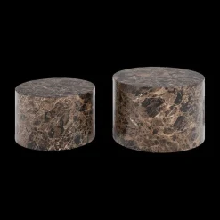 Salontafel LIVA S/2 Rond Bruin Delhi Marmer