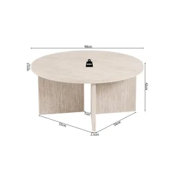 Salontafel MAERIS Ø90 Decor Travertin