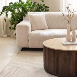 Salontafel MANDALA Ø90 Travertijn/Mango Donkerbruin