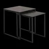 Salontafel MARCO S/2 Keramiek Zwart/Metaal Zwart