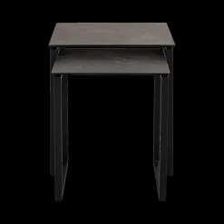 Salontafel MARCO S/2 Keramiek Zwart/Metaal Zwart