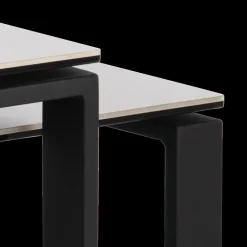 Salontafel MARCO S/2 Keramiek Wit/Metal Zwart