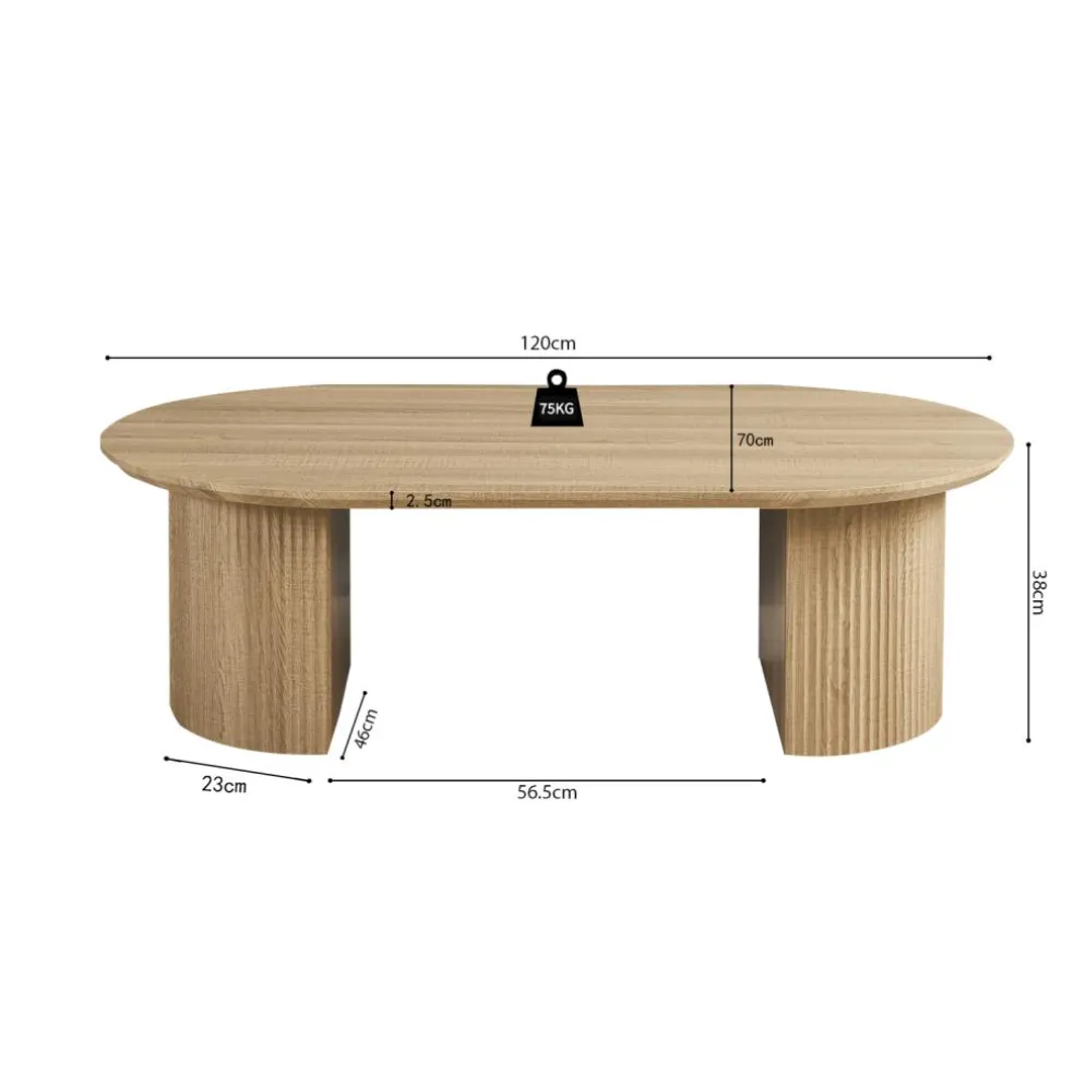 Salontafel PORTO Decor Eik Naturel 120x70