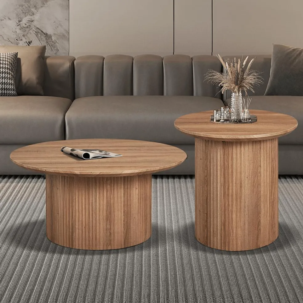 Salontafel PORTO Decor Oude Eik Ø80