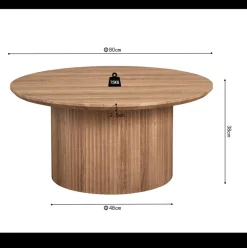 Salontafel PORTO Decor Oude Eik Ø80