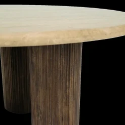 Salontafel PURNIMA Ø90 Travertijn/Mango Donkerbruin