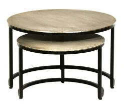 Salontafel set CELIA verouderd zilver