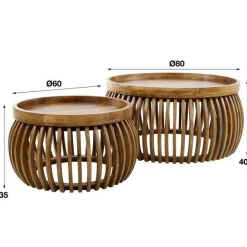 Salontafel Set van 2 LOUA Mango