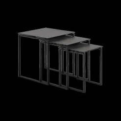 Salontafel Set van 3 MARCO Keramiek Zwart/Mt Zwart
