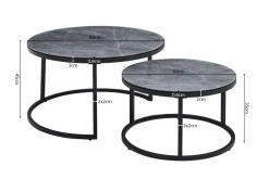 Salontafel set VINNIE Grijs