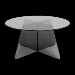 Salontafel SKOGA Ø80 Glass Smoked