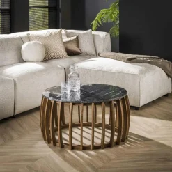 Salontafel SKY Ø77 zwart marmer