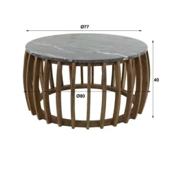 Salontafel SKY Ø77 zwart marmer