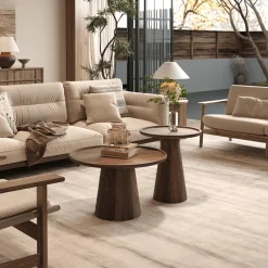 Salontafel TIAGO Ø45 Mango Lichtbruin