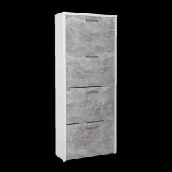 Schoenenkast 4L, B64-H158, Wit-Beton