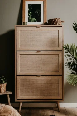 Schoenenkast 3L EIVISSA Sonoma Eik/Riet