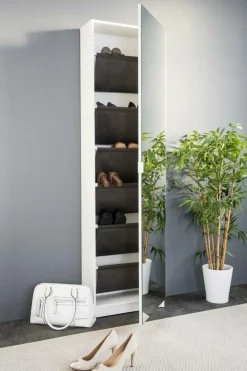 Schoenenkast RAPHAEL 1D/Sp, B50-H180, Wit